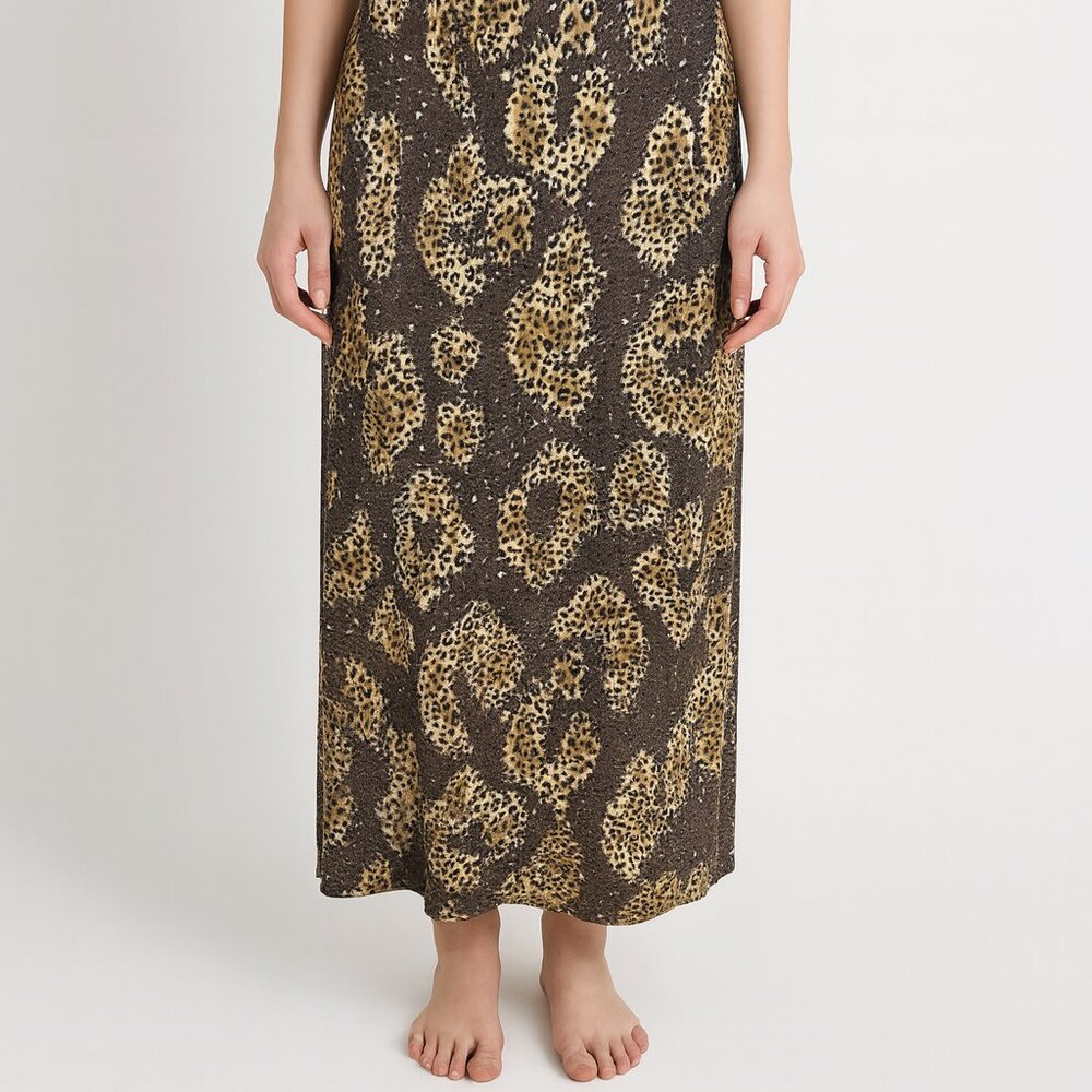 TotoNko Maxi Skirt Size 6 Animal Print Cheetah Vintage Leopard 90s Y2K 80s Long